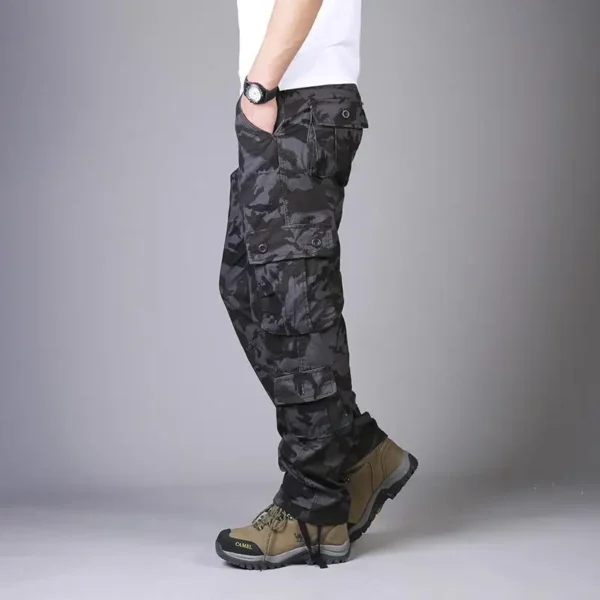 Pantalon Cargo Militar Camo Negro