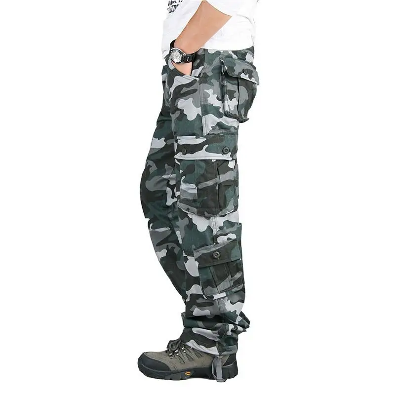 Pantalon Cargo Militar Camo Azul