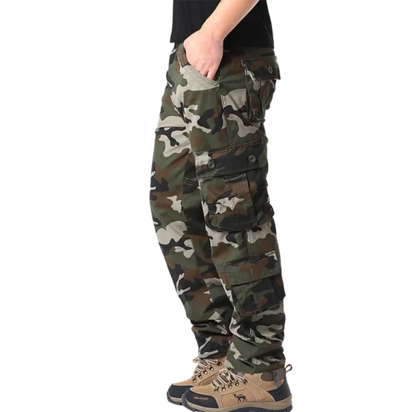 Pantalon Cargo Militar Camo Verde